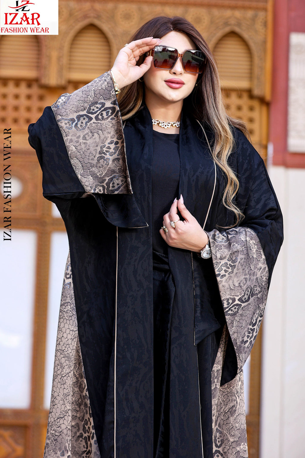 Turkish Tiger Kaftan, coffee-colored