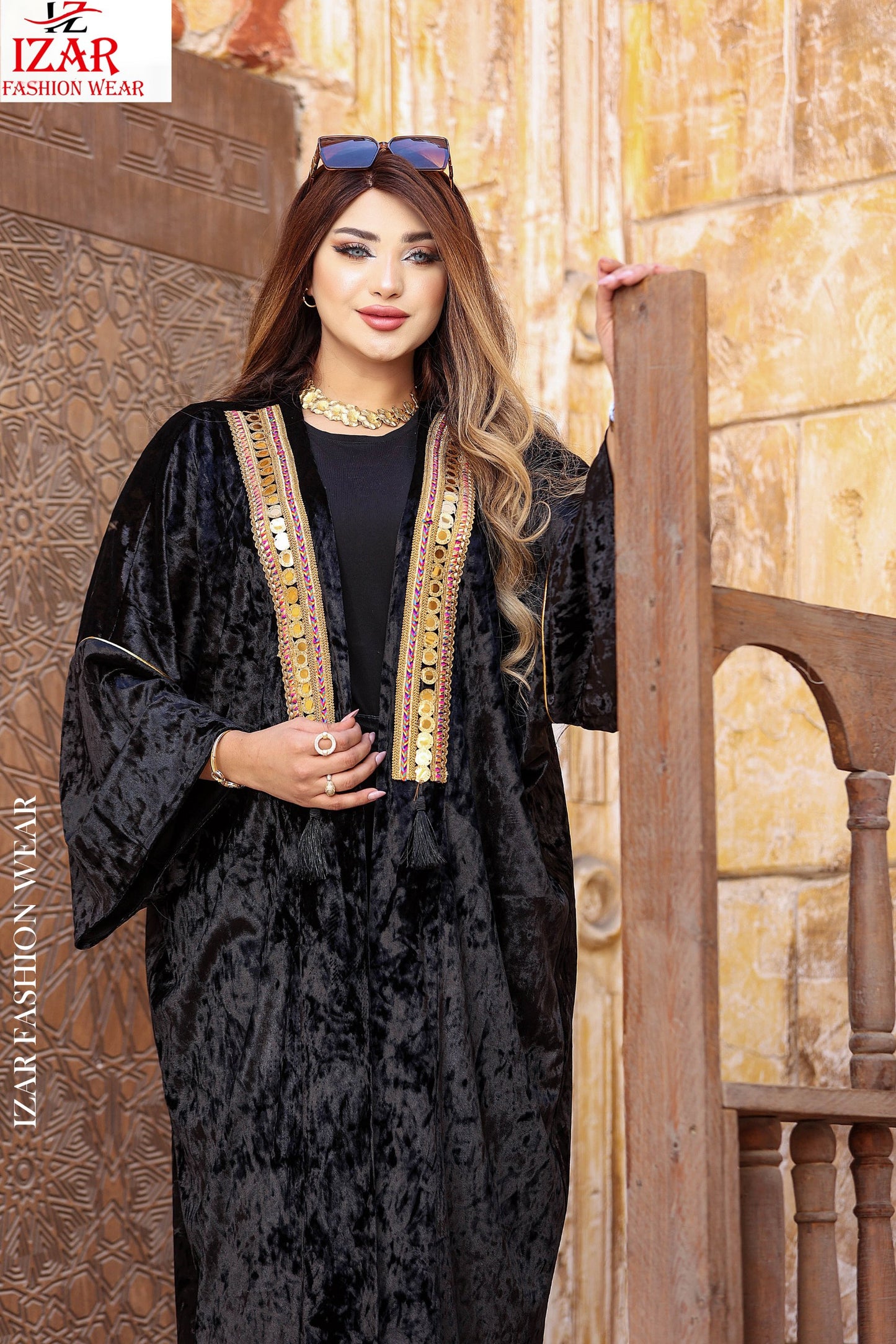 قفطان مخمل اسود