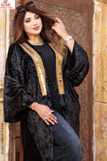 Black velvet caftan