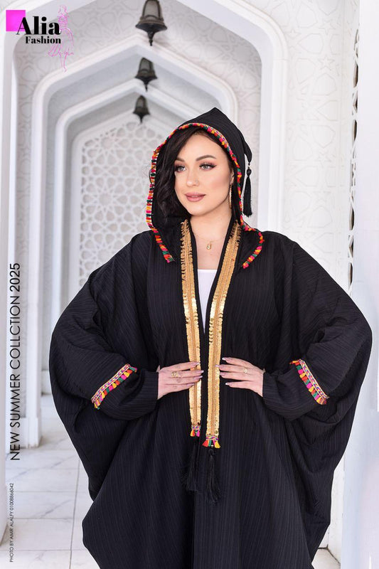 قفطان اسود بكابشو