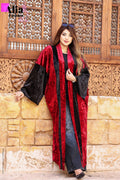 Burgundy velvet caftan